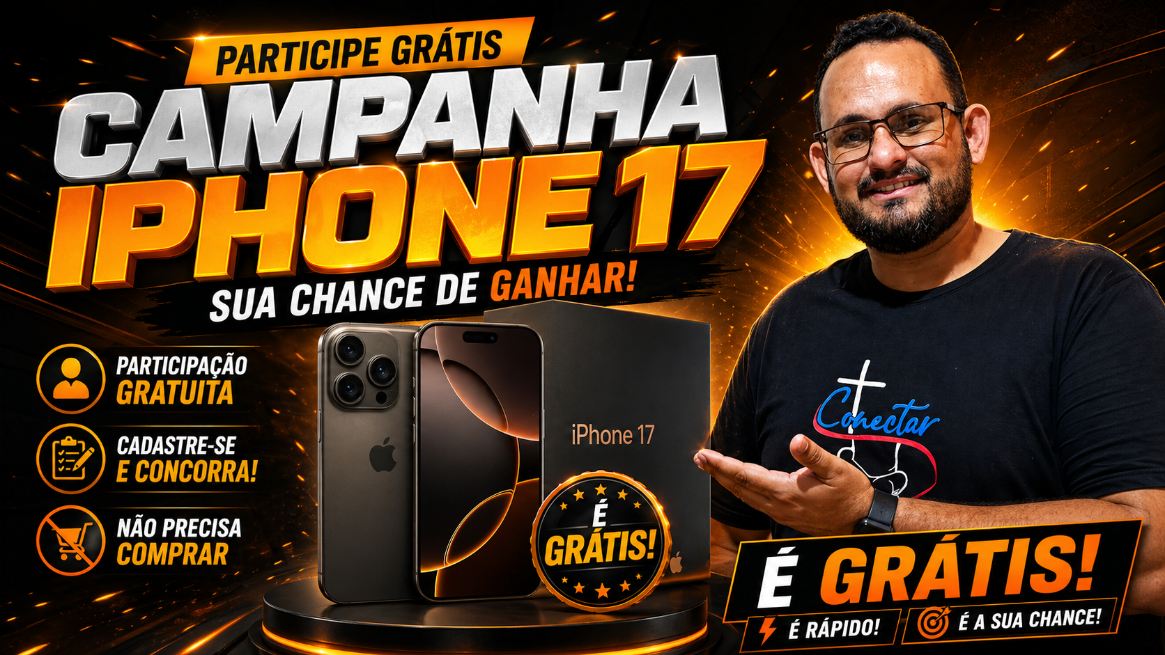 Descubra como ganhar um iPhone 17 com Marlon Oficial